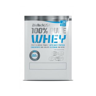 Сывороточный протеин концентрат BioTech 100% Pure Whey 28 г, Карамель-капучино 10273-14 фото