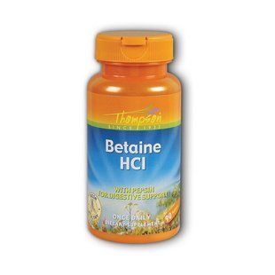 Бетаин HCl + пепсин (Betaine HCL with pepsin), Thompson, 90 табл