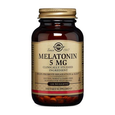 Мелатонін (Melatonin) 5 мг, Solgar, 120 нагетсів 11329-01 фото
