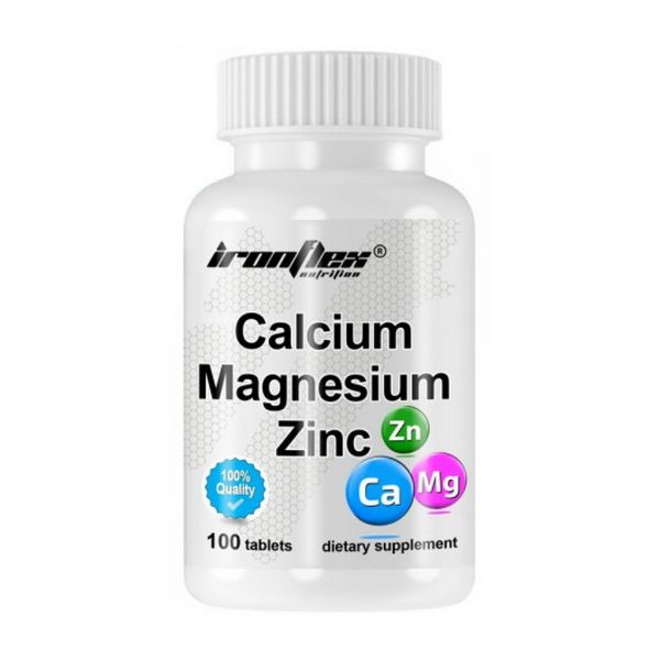 Кальций + Магний + Цинк (Calcium-Magnesium-Zinc), IronFlex, 100 табл 18204-01 фото