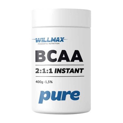 Амінокислоти BCAA 2:1:1 Instant Willmax 400 г, Чистий 10564-01 фото