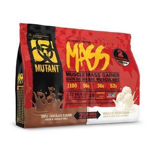 Гейнер Mutant Mass 2 Flavours one bag 2720 г, Потрійне шоколадно-ванільне морозиво