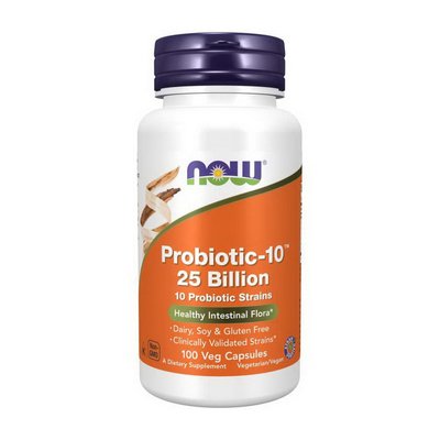 Пробіотик (Probiotic-10 25 Billion), Now Foods, 100 веган капсул 19478-01 фото