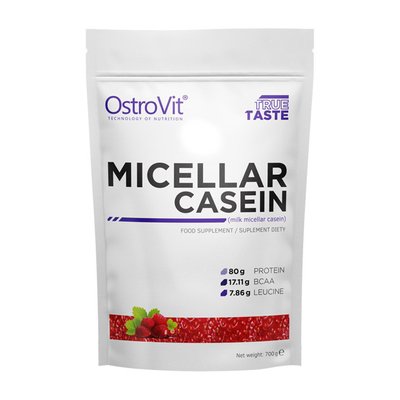 Міцелярний казеїновий протеїн Ostrovit Micellar Casein 700 г, Полуниця 08454-04 фото