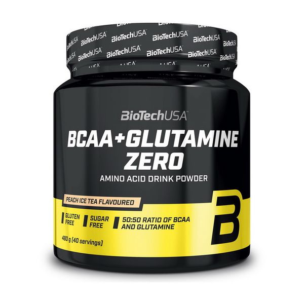 Аминокислоты BCAA + Glutamine ZERO BioTech 480 г, Персиковый чай со льдом 11110-02 фото