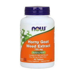 Горянка с макой экстракт (Horny Goat Weed Extract) 750 мг, Now Foods, 90 табл
