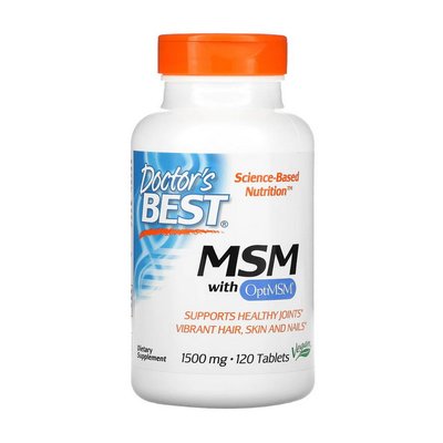 Метилсульфонілметан МСМ (MSM) 1500 мг, Doctor's BEST, 120 табл 06039-01 фото