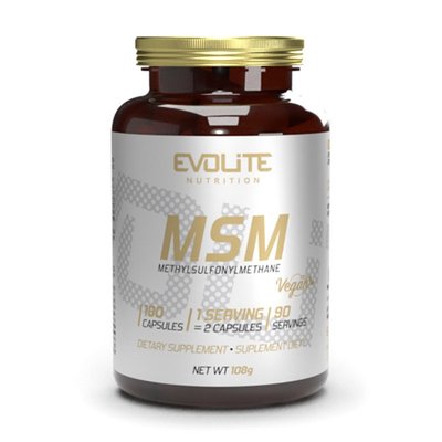 Метилсульфонілметан МСМ (MSM), Evolite Nutrition, 180 веган капсул 22208-01 фото