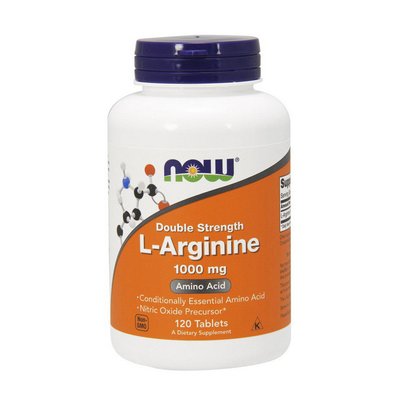 Л-Аргінін NOW (L-Arginine) 1000 мг 120 табл 06349-01 фото