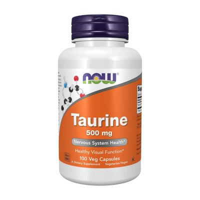 Таурін NOW (Taurine) 500 мг 100 капсул 06694-01 фото