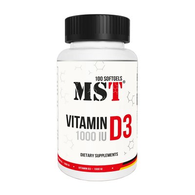Вітамін Д3 (Vitamin D3) 1000 МО, 25 мкг, MST, 100 м'яких капсул 22021-01 фото