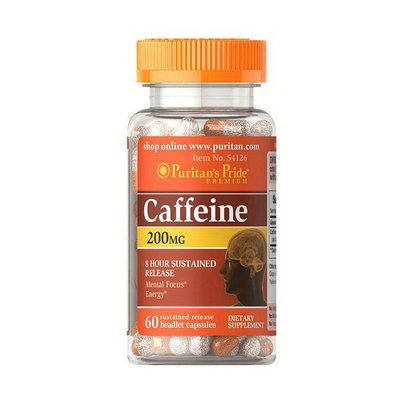 Кофеїн (Caffeine) Puritan's Pride 200 мг, 60 капсул 06927-01 фото