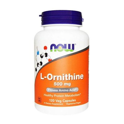 Л-Орнітин NOW (L-Ornithine) 500 мг 120 веган капсул 11316-01 фото