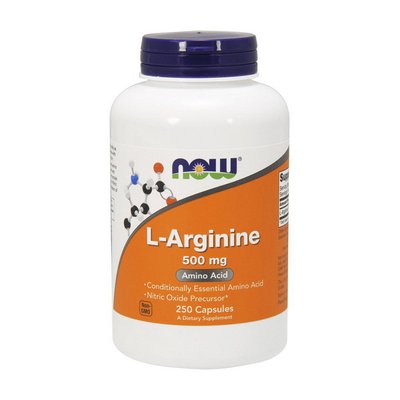 Л-Аргінін NOW (L-Arginine) 500 мг 250 капсул 00197-01 фото