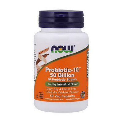 Пробіотик (Probiotic-10 50 Billion), Now Foods, 50 веган капсул 18056-01 фото