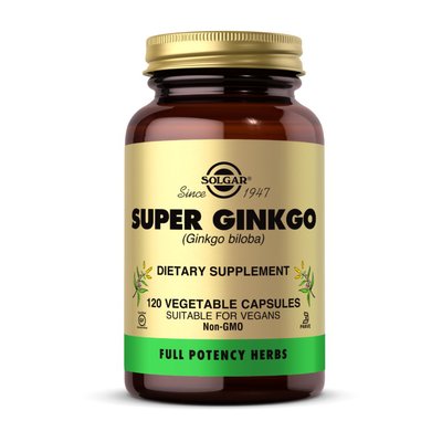Гінкго Білоба (Super Ginkgo), Solgar, 120 веган капсул 18715-01 фото