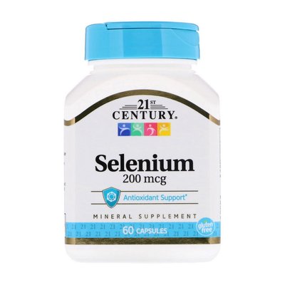 Селен (Selenium) 200 мкг, 21st Century, 60 капсул 11232-01 фото