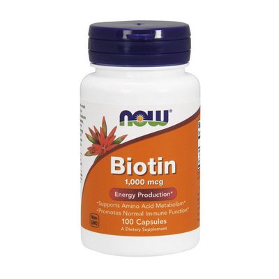 Біотин (Biotin) 1000 мкг, Now Foods, 100 капсул 06311-01 фото