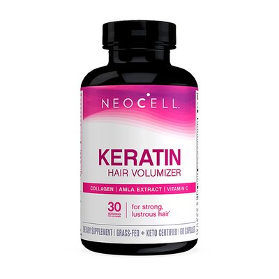 Колаген та кератин об'єм волосся (Keratin hair volumizer), NeoCell, 60 капсул 10147-01 фото