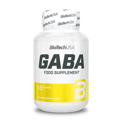 ГАМК (гамма-аміномасляна кислота) GABA 1000 мг, BioTech, 60 капсул 21374-01 фото