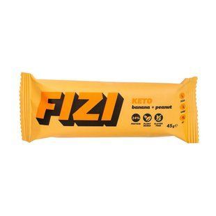 Кето батончик протеїновий Fizi (Keto Protein Bar), 45 г, Банан + арахіс