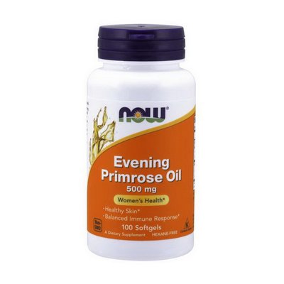 Олія вечірньої примули (Evening Primrose Oil), 500 мг, Now Foods, 100 м'яких капсул 18478-01 фото