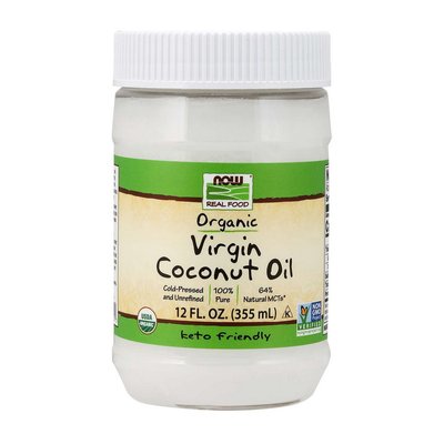 Органічна кокосова олія NOW Foods (Organic Virgin Coconut Oil Natural), 355 мл, Природний 10730-01 фото