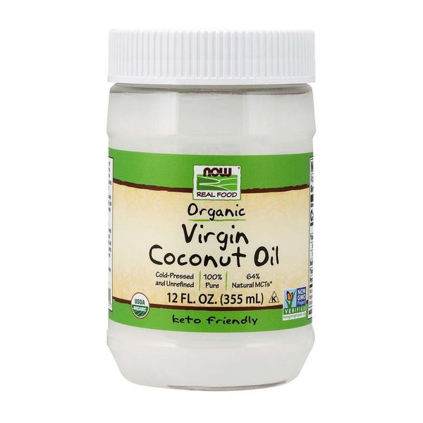 Органическое кокосовое масло NOW Foods (Organic Virgin Coconut Oil Natural), 355 мл, Естественный 10730-01 фото