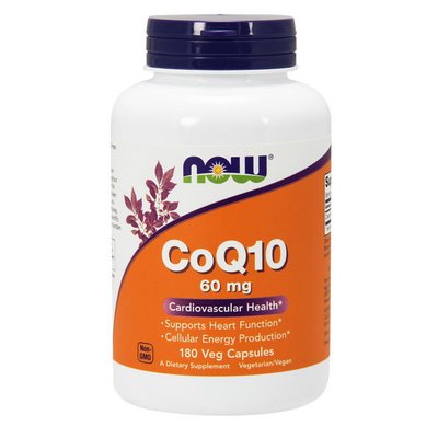 Коензим Q10 (CoQ10) 60 мг, Now Foods, 180 веган капсул 08223-01 фото