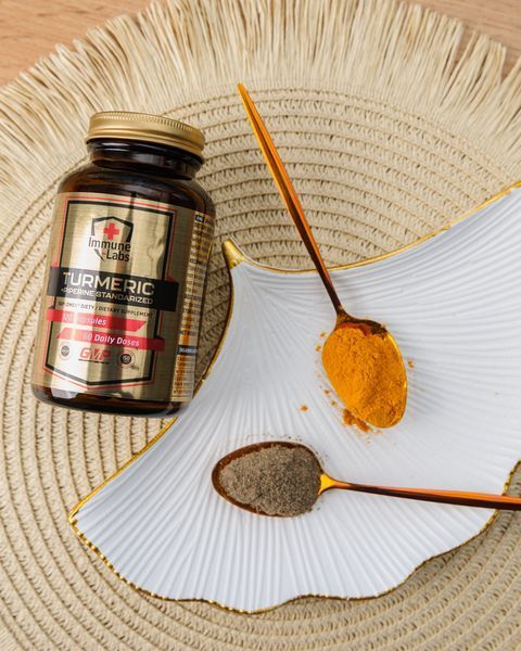 Куркумин и Пиперин (Turmeric + Piperine), Immune Labs, 120 капсул