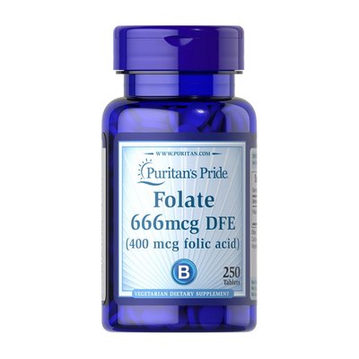Фолієва кислота (Folic acid) 400 мкг, Puritan's Pride, 250 табл 08828-01 фото