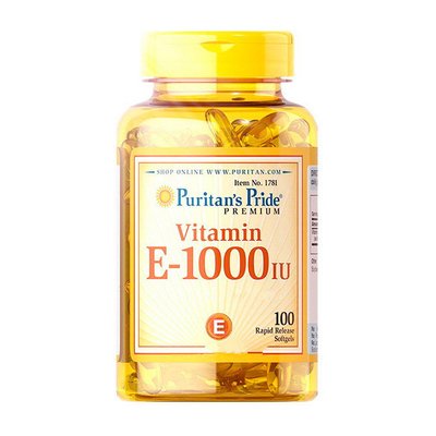 Вітамін Е (Vitamin E) 450 мг, 1000 МО, Puritan's Pride, 100 м'яких капсул 10711-01 фото