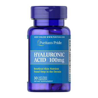 Гіалуронова кислота (Hyaluronic Acid) 100 мг, Puritan's Pride, 30 капсул 08844-01 фото