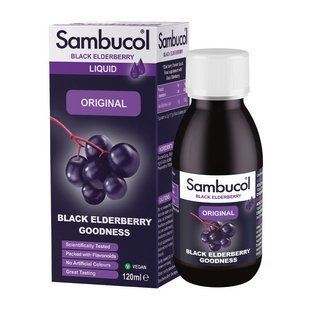 Сироп для иммунитета (Black Elderberry Liquid Original), Sambucol, 120 мл 21203-01 фото