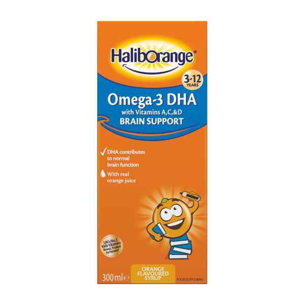 Сироп для поддержки работы мозга (Omega-3 DHA + Vits A,C & D Brain Support), Haliborange, 300 мл, Оранжевый 21212-01 фото