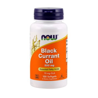 Олія із насіння чорної смородини (Black Currant Oil) 500 мг, Now Foods, 100 м'яких капсул 10239-01 фото