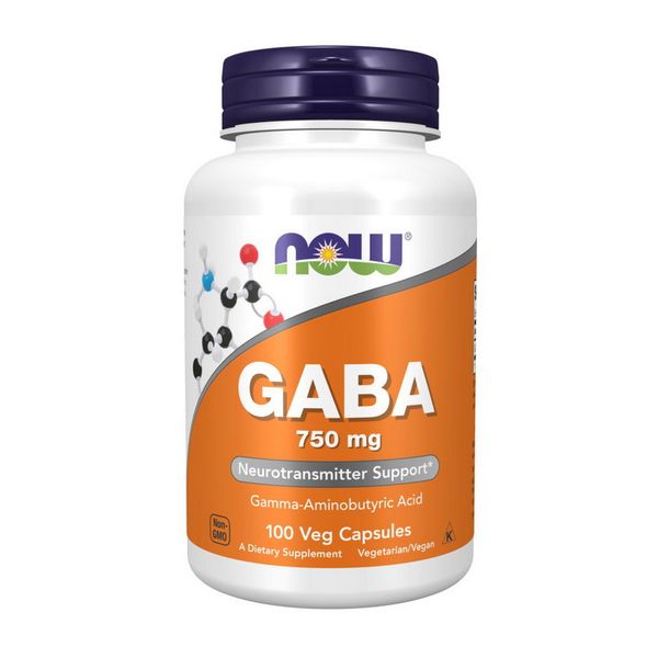 ГАМК (гамма-аминомасляная кислота) GABA 750 мг, Now Foods, 100 cap 05704-01 фото