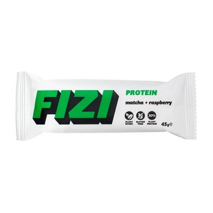 Протеиновый Батончик Fizi Protein Bar Special, 45 г, Матча + малина 22152-01 фото