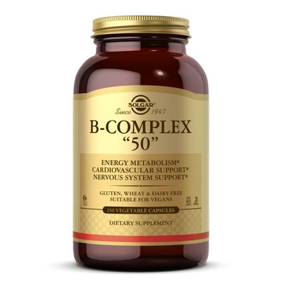 Комплекс вітамінів В-50 (B-Complex 50), Solgar, 250 капсул. 18435-01 фото