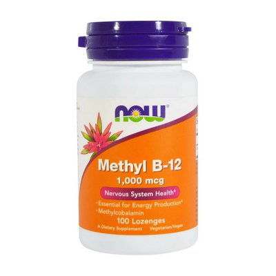 Вітамін Б12 Метил (Methyl B-12) 1000 мкг, Now Foods, 100 льодяників 11368-01 фото