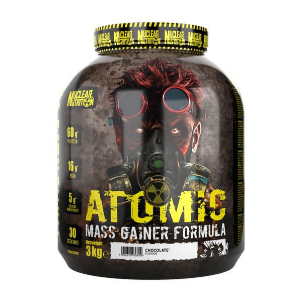 Гейнер для набора массы Nuclear Nutrition Atomic Mass Gainer Formula 3000 г, Клубника 21313-04 фото