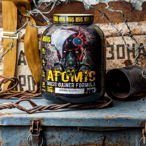 Гейнер для набора массы Nuclear Nutrition Atomic Mass Gainer Formula 3000 г, Клубника 21313-04 фото