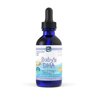 Жидкий рыбий жир для детей + D3 (Baby's DHA), Nordic Naturals, 60 мл 18558-01 фото