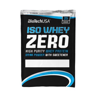 Сывороточный протеин изолят BioTech Iso Whey Zero lactose free 25 г, Клубника 03838-02 фото