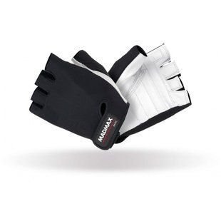 Рукавички для фітнесу та важкої атлетики Mad Max Basic Workout Gloves White/Black MFG-250, L