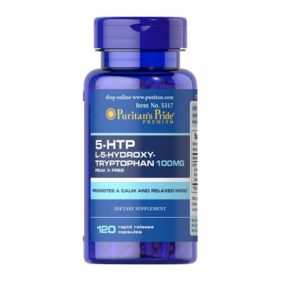 5-HTP (5-гідрокситриптофан) 100 мг, Puritan's Pride, 120 капсул 08984-01 фото