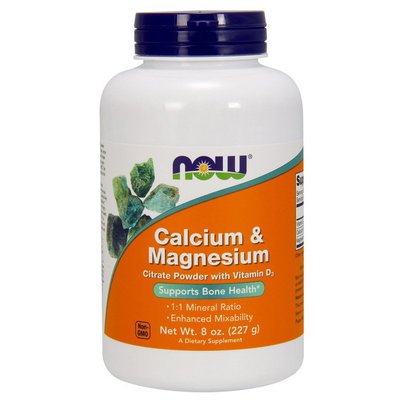Кальцій та магній (Calcium and Magnesium) у порошку, Now Foods, 227 г, Неприправлений 07718-01 фото