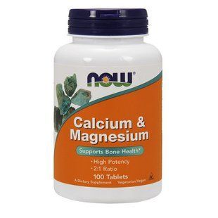 Кальций и магний (Calcium and Magnesium), Now Foods, 100 табл