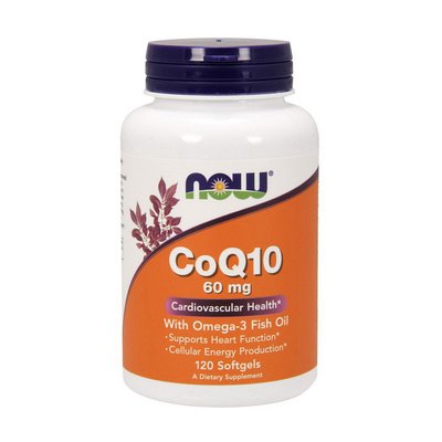 Коензим Q10 з риб'ячим жиром (CoQ10) 60 мг, Now Foods, 120 м'яких капсул 06490-01 фото
