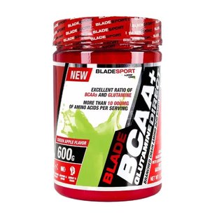 Аминокислоты БЦАА + Глютамин (BCAA + Glutamine Direct) Blade Sport 600 г, Зеленое яблоко 22877-01 фото